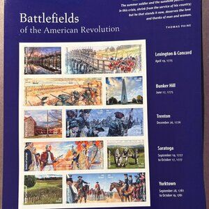 Battlefields of the American Revolution first class stamps FV $15.60